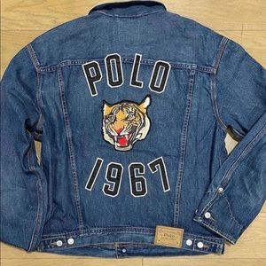 NWT POLO RALPH LAUREN BIG & TALL POLO 1967 TIGERS DENIM JACKET, SIZE 3XBIG